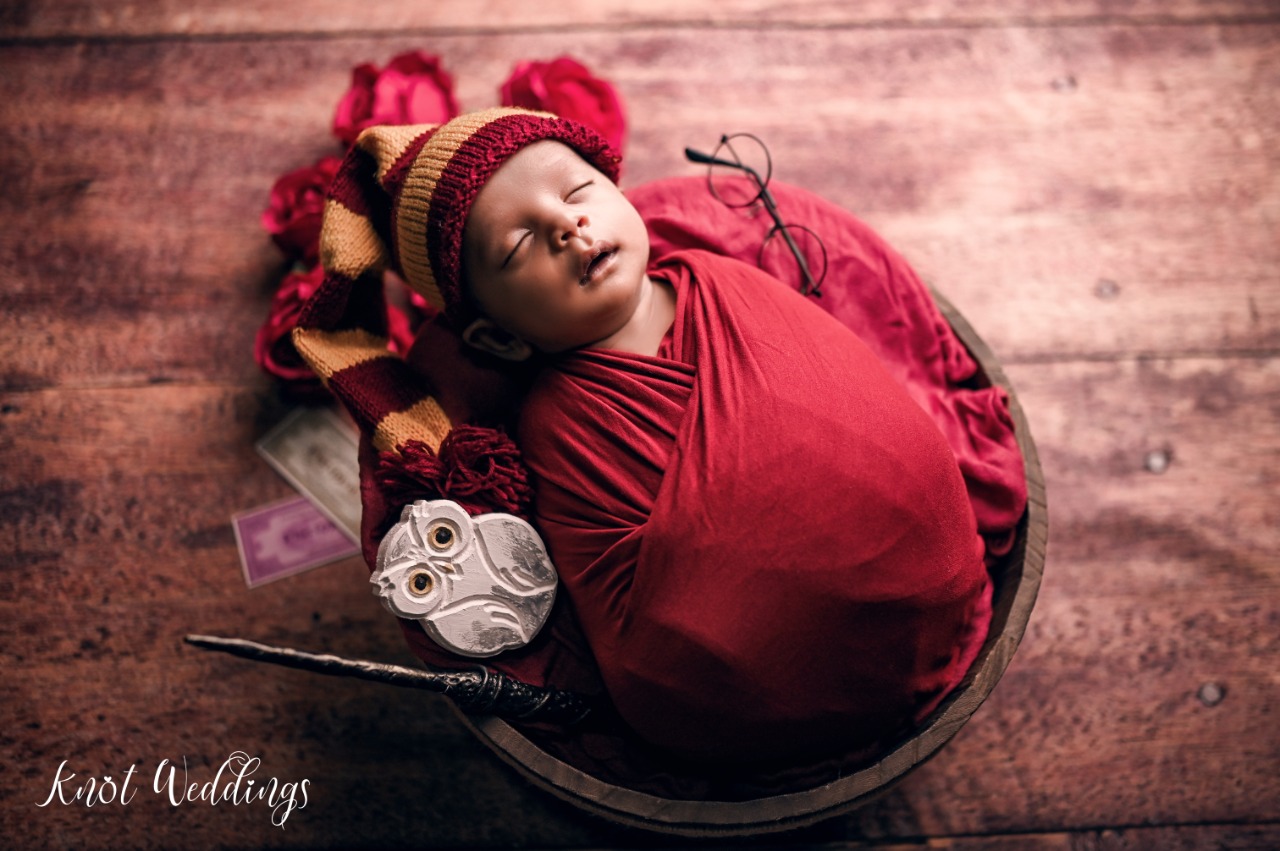 Baby shoot in knot wedding studio