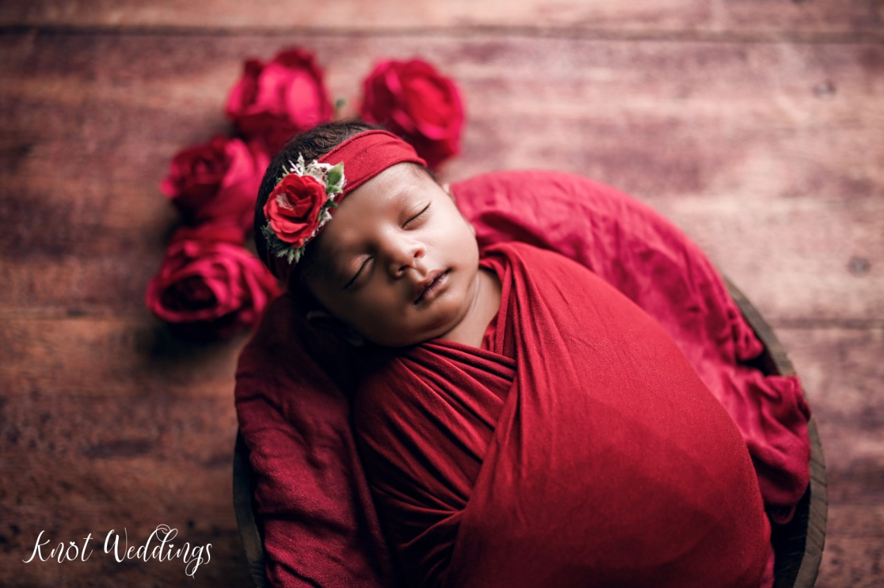 Baby shoot in knot wedding studio