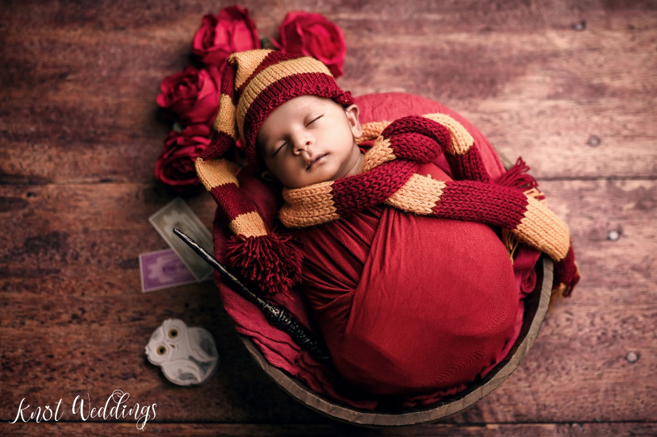 Baby shoot in knot wedding studio