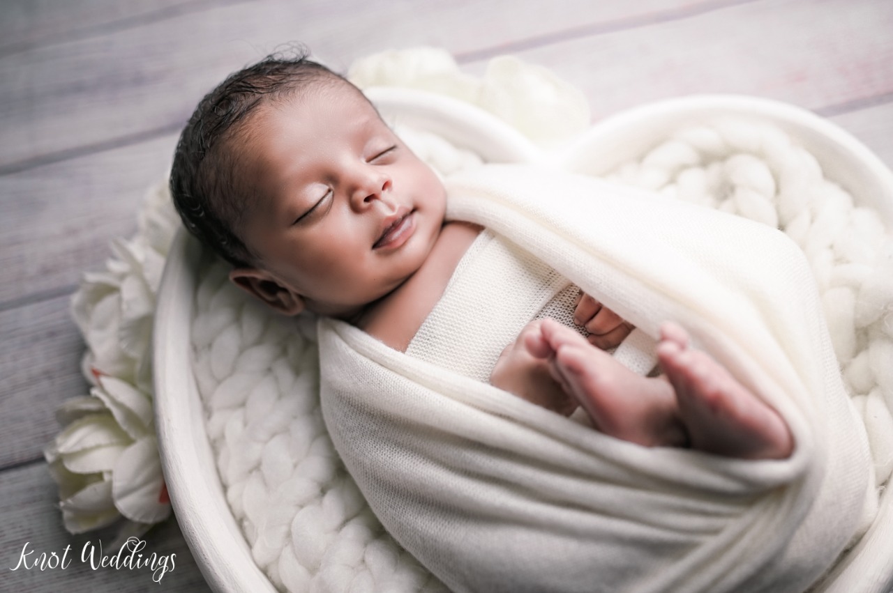 Baby shoot in knot wedding studio